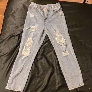 Light wash denim straight leg ripped jeans from SHEIN size:small (US 4)